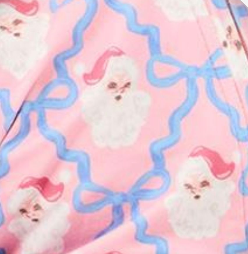 Children's Pajama Set - Santa Baby Bows - Infant and Toddler Child Pajamas Mary Square 