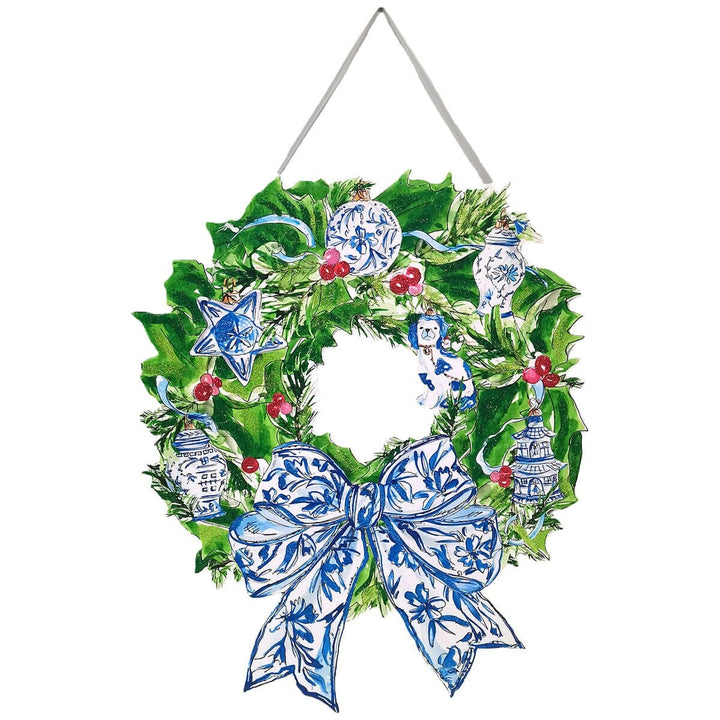 Chinoiserie Bow Wreath Door Hanger Door Hanger Round Top Collection 