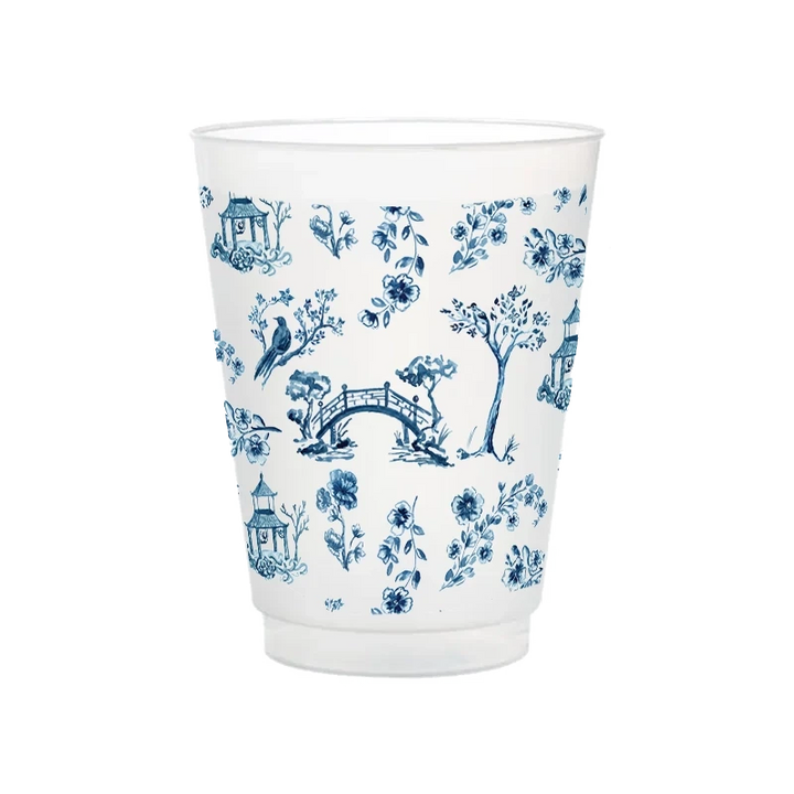 Chinoiserie Frosted Cup - Set of 8 Shatterproof Cups Taylor Paladino 