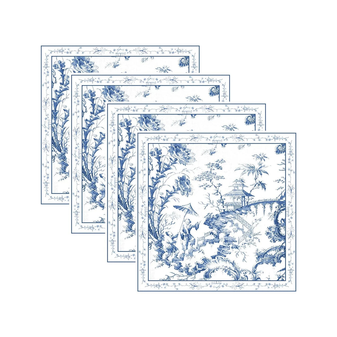 Chinoiserie Napkins Blue and White - Set of 4 Dinner Napkins Beatriz Ball 