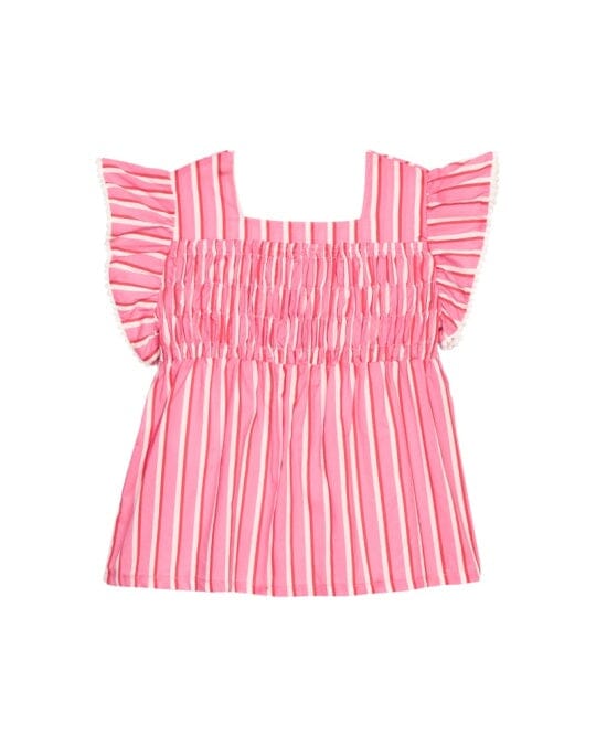 Chloe Top - Saltwater Taffy Stripe Girl Shirt Bisby 