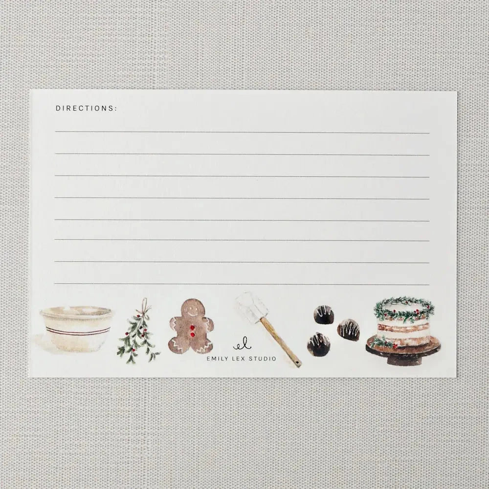 Christmas Baking Recipe Cards Notecards Emily Lex Studio 