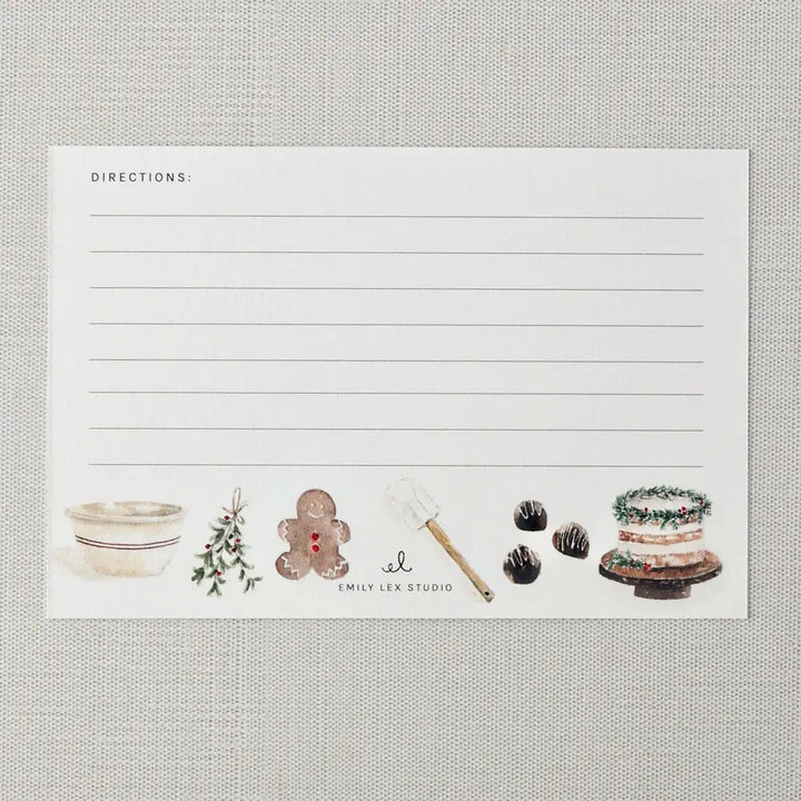Christmas Baking Recipe Cards Notecards Emily Lex Studio 