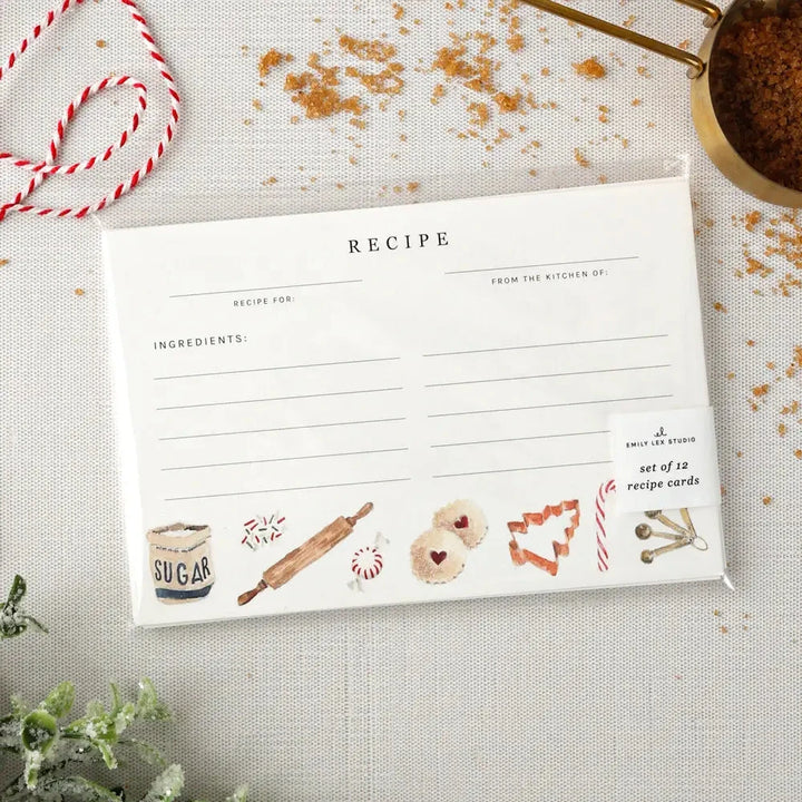 Christmas Baking Recipe Cards Notecards Emily Lex Studio 