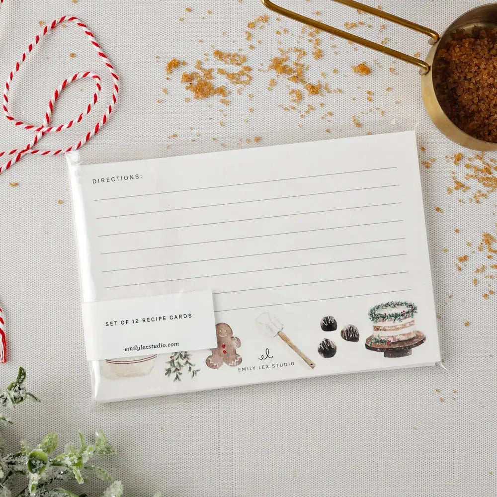 Christmas Baking Recipe Cards Notecards Emily Lex Studio 