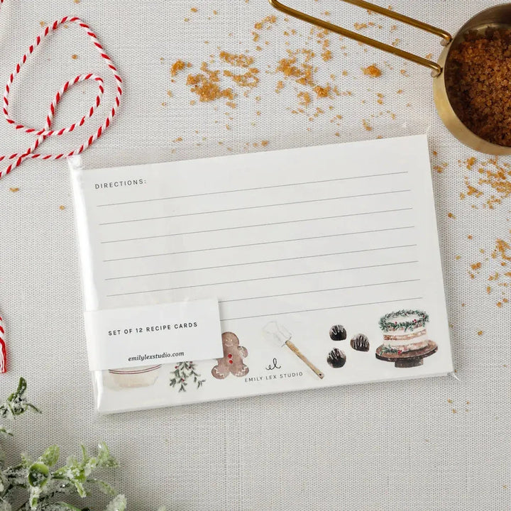 Christmas Baking Recipe Cards Notecards Emily Lex Studio 