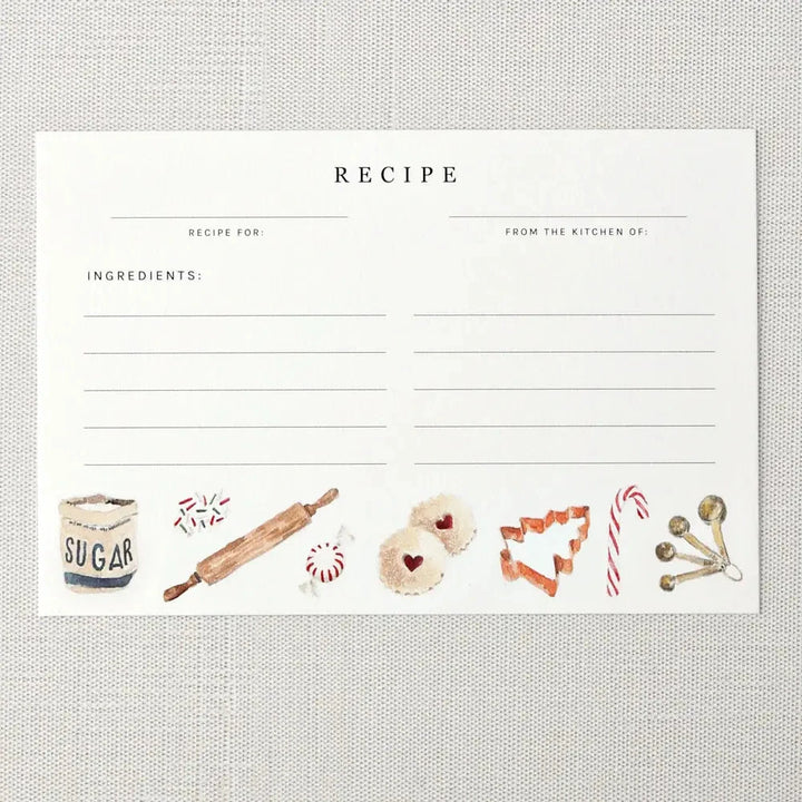 Christmas Baking Recipe Cards Notecards Emily Lex Studio 