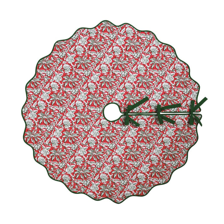 Christmas Block Print Tree Skirt Christmas Tree Skirts MudPie 