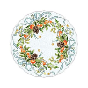 Christmas Citrus Wreath Circle Placemat Placemats Rosanne Beck 