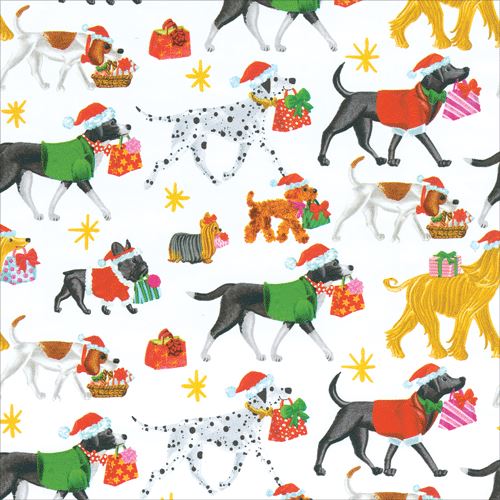 Christmas Delivery White Wrapping Paper Wrapping Paper Caspari 