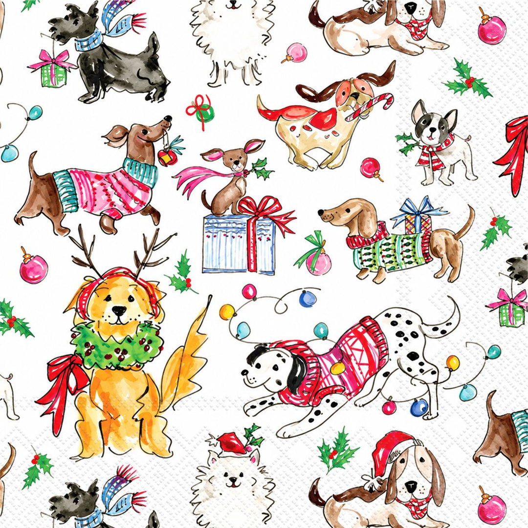 Christmas Dogs Cocktail Napkin Cocktail Napkins Boston International 