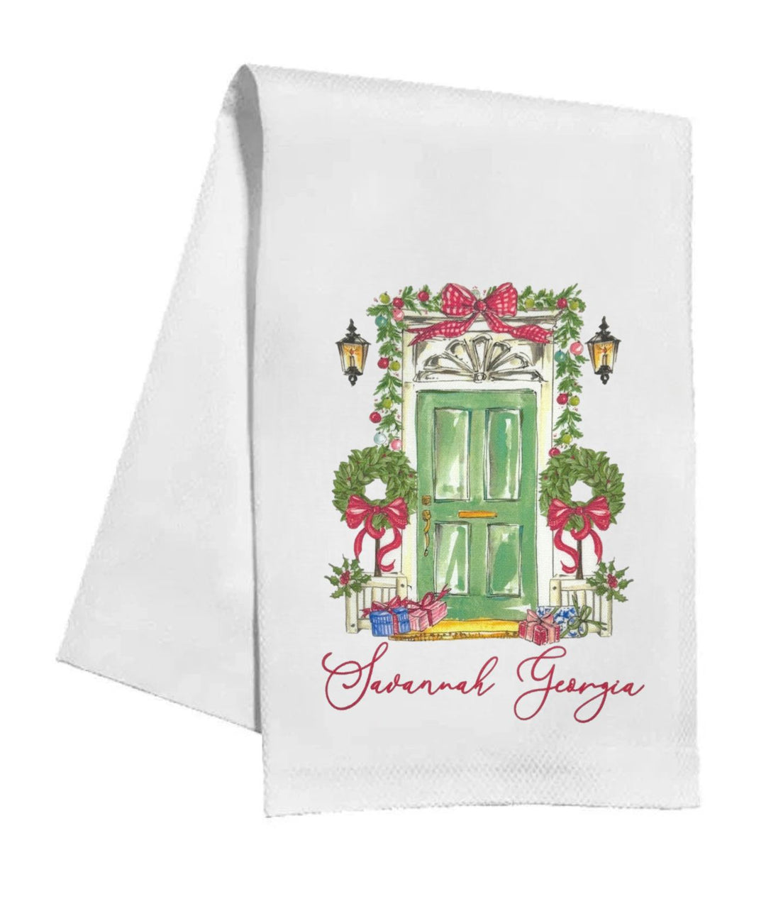 Christmas Door Savannah Kitchen Towel Kitchen Towel Rosanne Beck 