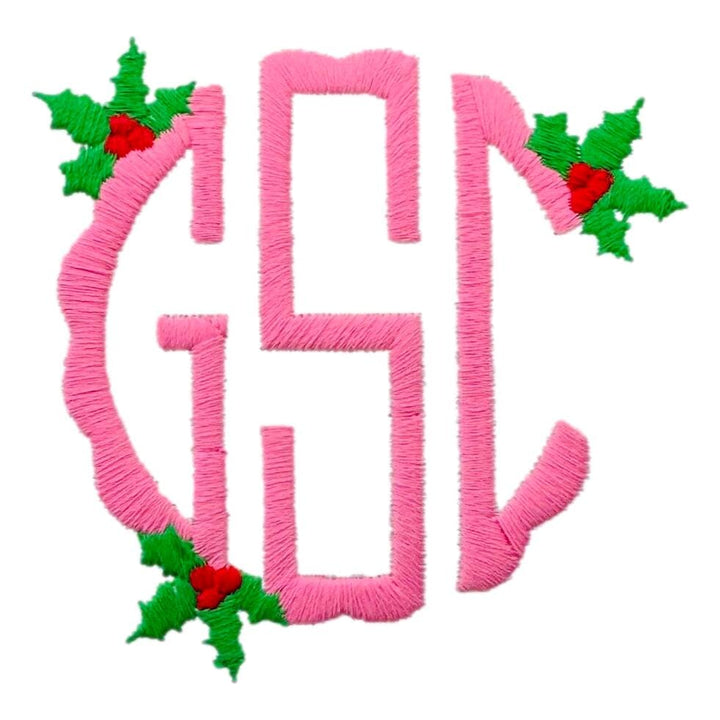 Christmas Embroidery Options Holiday Embroidery The Horseshoe Crab Holly Monogram Accent 