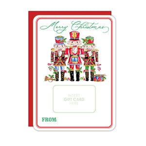 Christmas Gift Card Greeting Card Gift Tags & Labels Rosanne Beck Merry Christmas Plaid Nutcracker Trio 