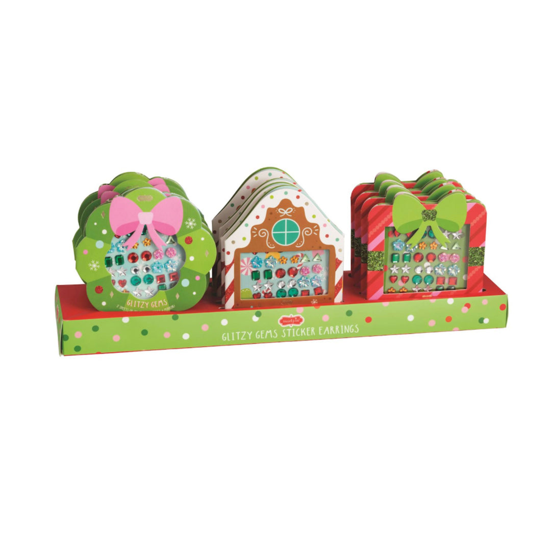 Christmas Glitzy Gems Sticker Earrings Girl Earrings MudPie 