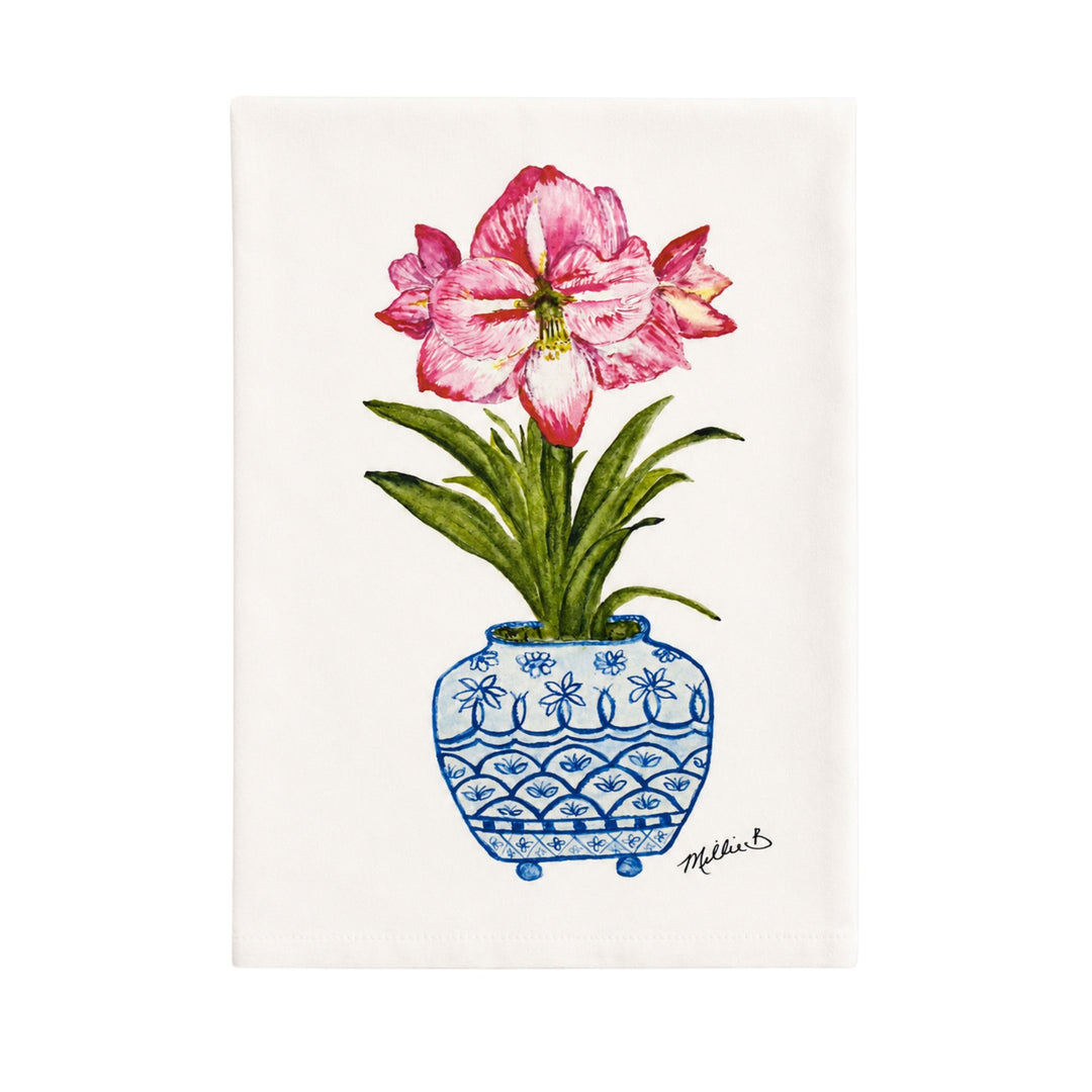 Christmas Kitchen Towels Kitchen Towel Low Country Linens Watercolor Amaryllis 