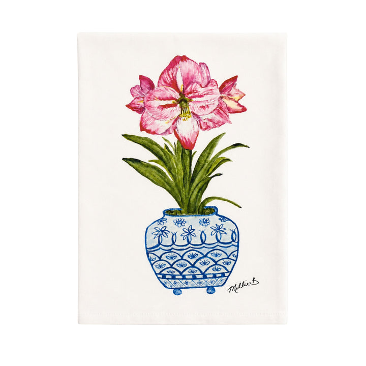 Christmas Kitchen Towels Kitchen Towel Low Country Linens Watercolor Amaryllis 