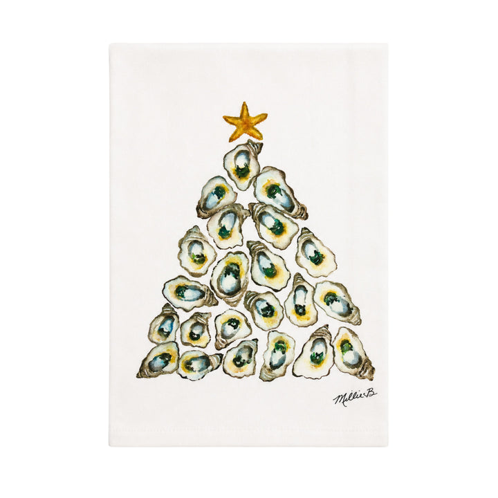 Christmas Kitchen Towels Kitchen Towel Low Country Linens Watercolor Oyster Tree 