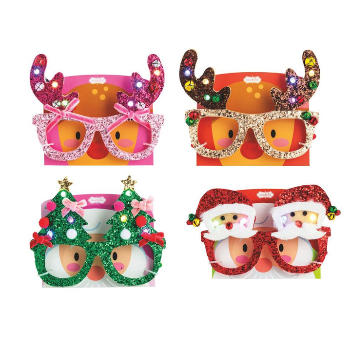 Christmas Light Up Glasses Party Decor MudPie 