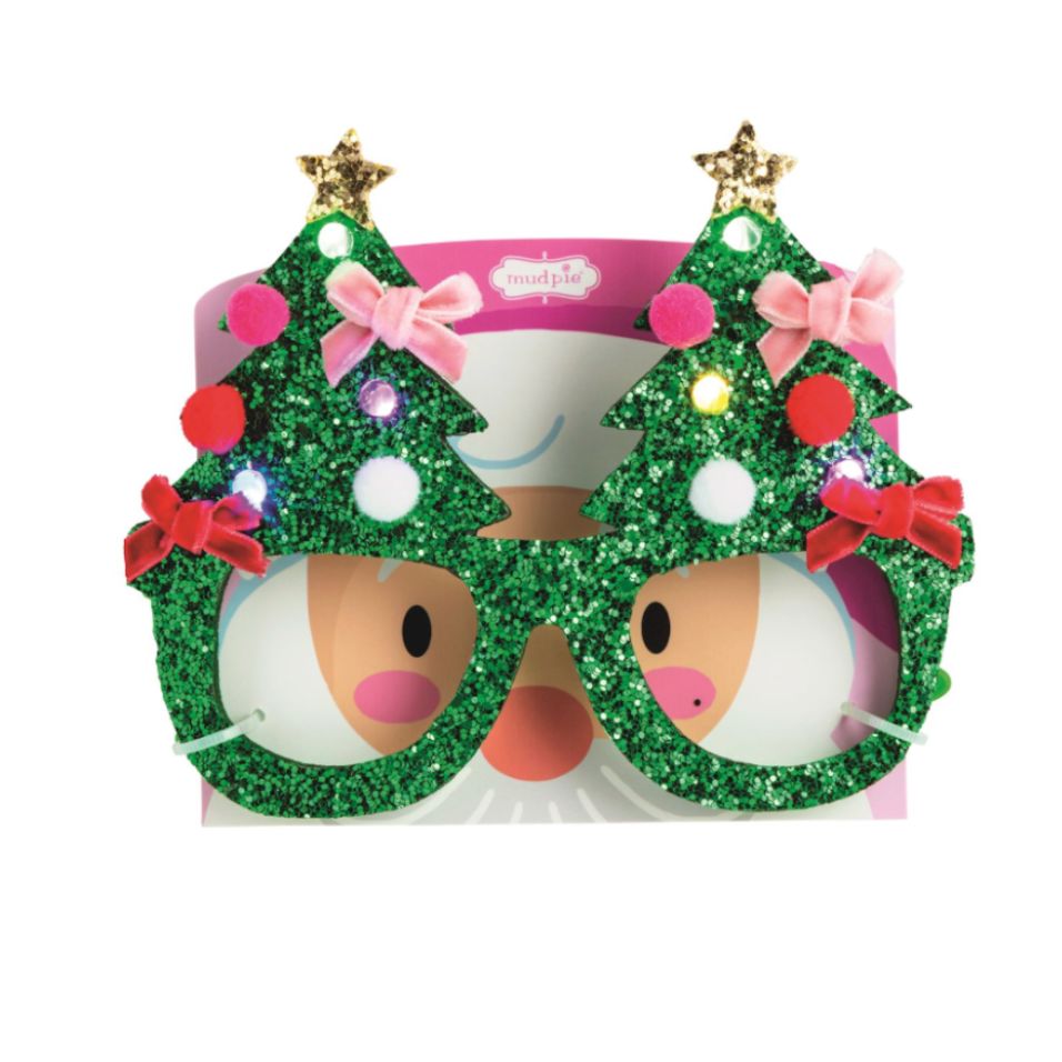 Christmas Light Up Glasses Party Decor MudPie Christmas Tree 