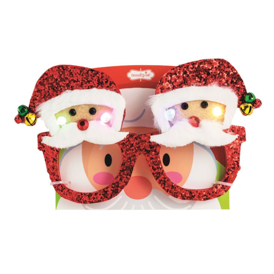 Christmas Light Up Glasses Party Decor MudPie Santa 