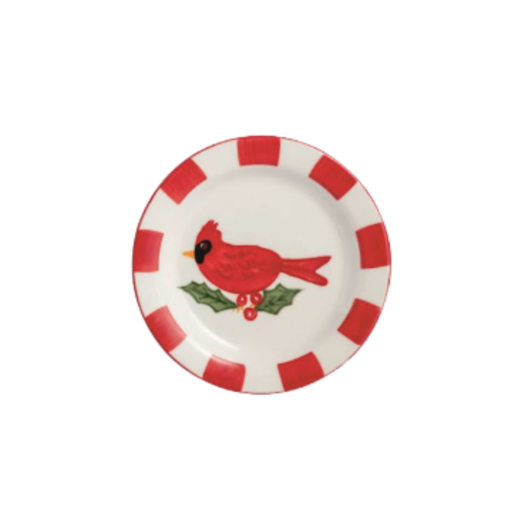 Christmas Tidbit Plates Decorative Plate MudPie Cardinal 