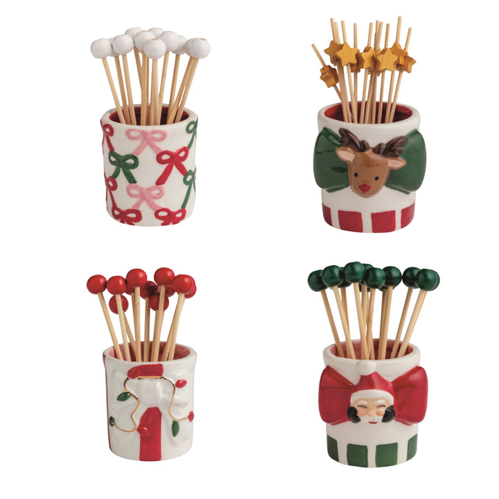 Christmas Toothpick Caddy Sets Toothpicks MudPie 