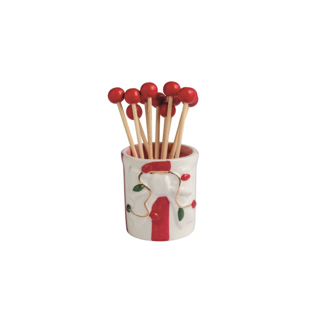 Christmas Toothpick Caddy Sets Toothpicks MudPie Lights 