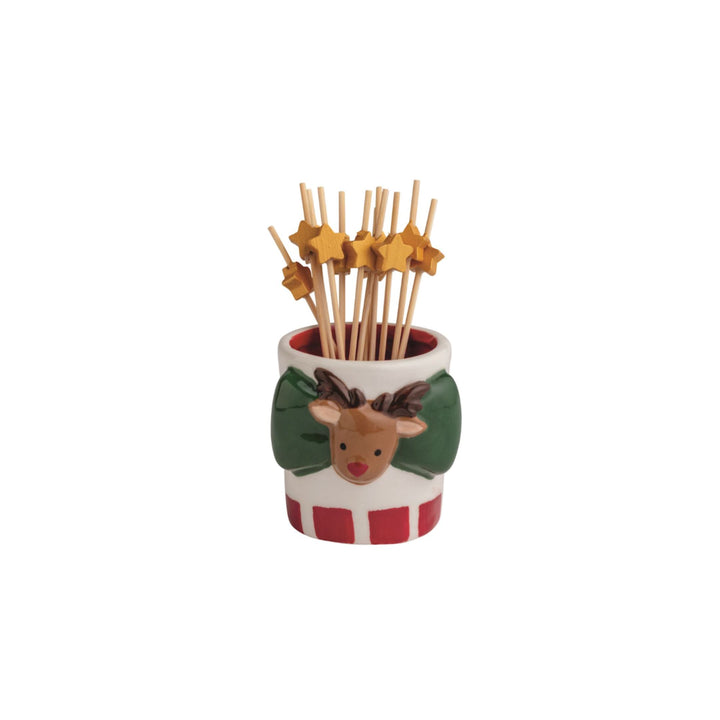 Christmas Toothpick Caddy Sets Toothpicks MudPie Reindeer 