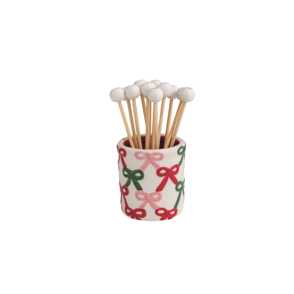 Christmas Toothpick Caddy Sets Toothpicks MudPie Repeat Bows 