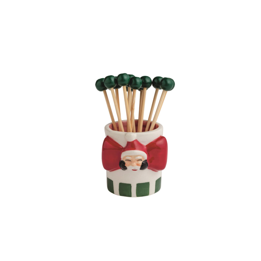 Christmas Toothpick Caddy Sets Toothpicks MudPie Santa 