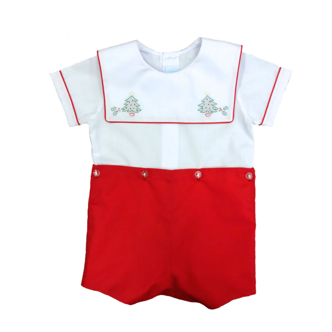 Christmas Tree Boy Short Set Boy Romper Auraluz 