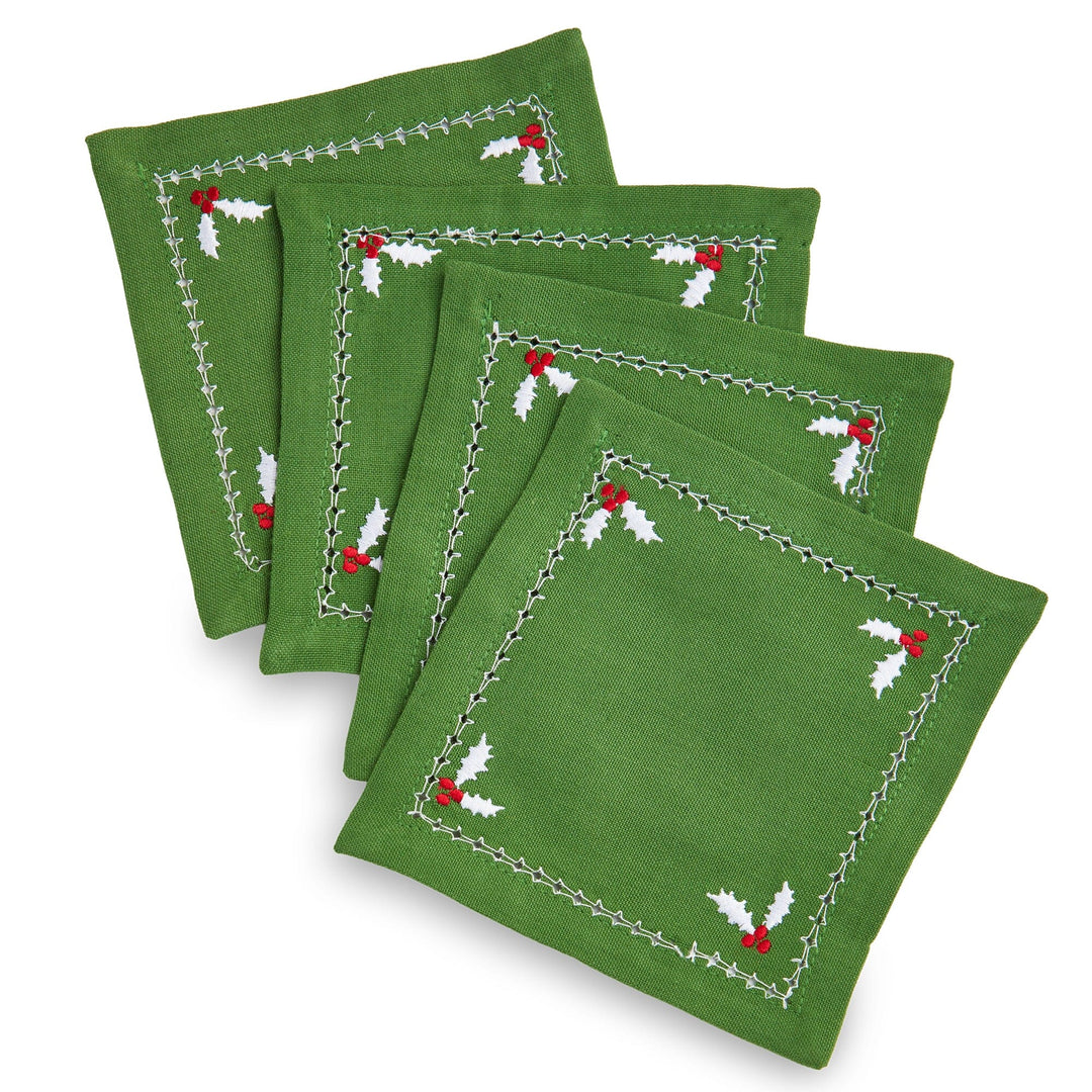 Christmastime Cotton Coaster - Set of 4 Coasters Tag True Living 