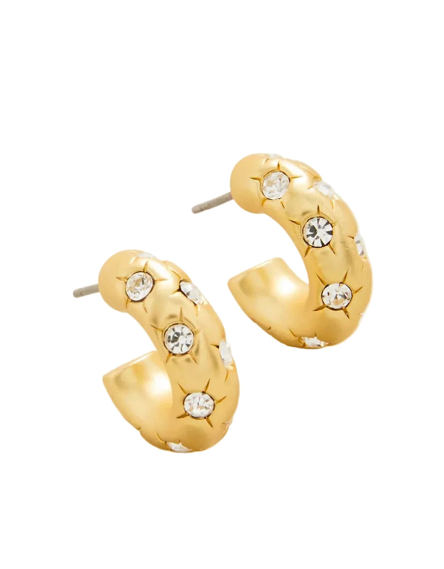 Chubby Hoop Earrings - Crystal Womens Earrings Spartina 