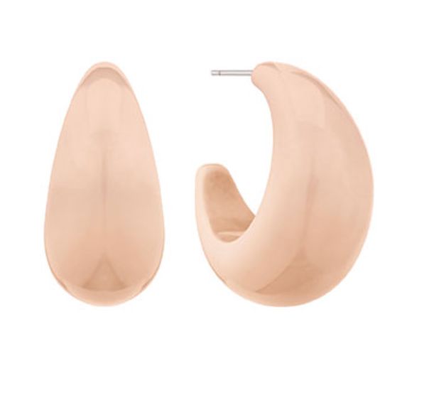 Chunky Acrylic Open Hoop Earrings Womens Earrings Golden Stella Peach 
