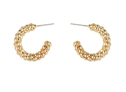 Chunky Bubble Hoop Earrings 25mm Womens Earrings Golden Stella 