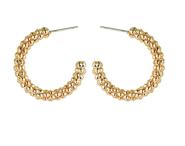 Chunky Bubble Hoop Earrings 35mm Womens Earrings Golden Stella 