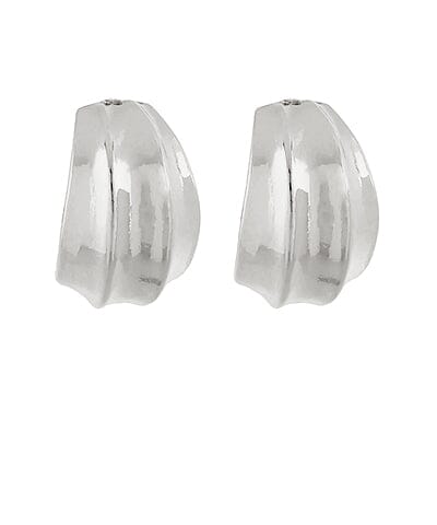Chunky Geo Hoops Womens Earrings Golden Stella Rhodium 