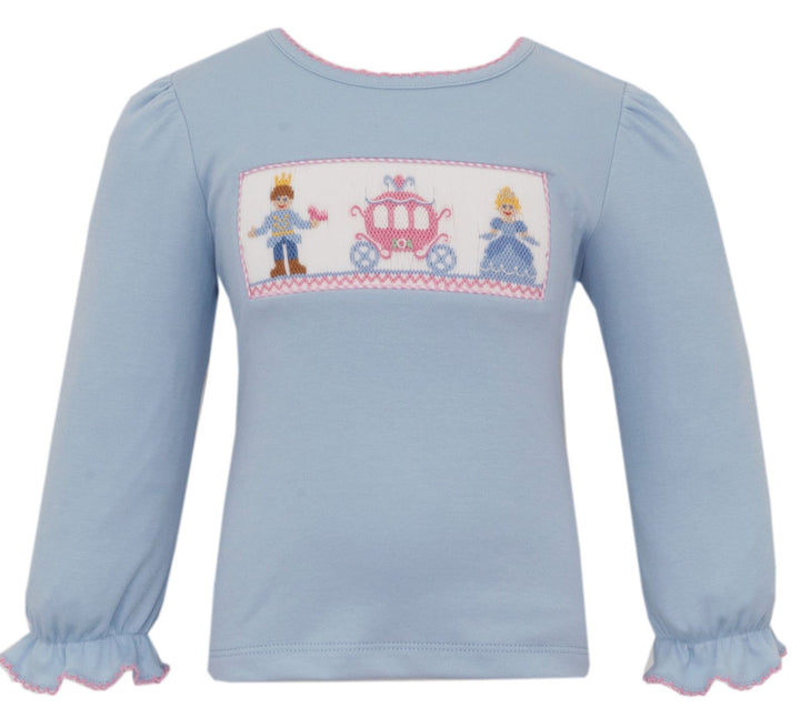 Cinderella Knit Smocked Shirt Girl Shirt Anavini 