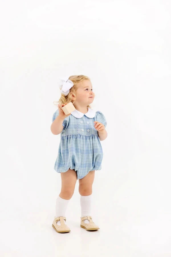 Cindy Lou Bubble - Audubon Park Plaid Girl Bubble Beaufort Bonnet 