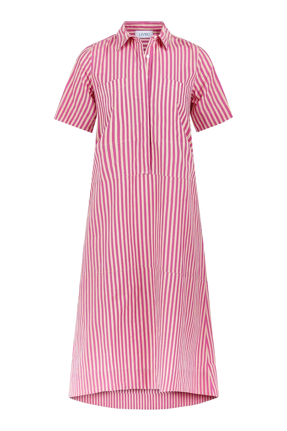 City Dress - Raspberry Pinstripe Womens Dress Livro 