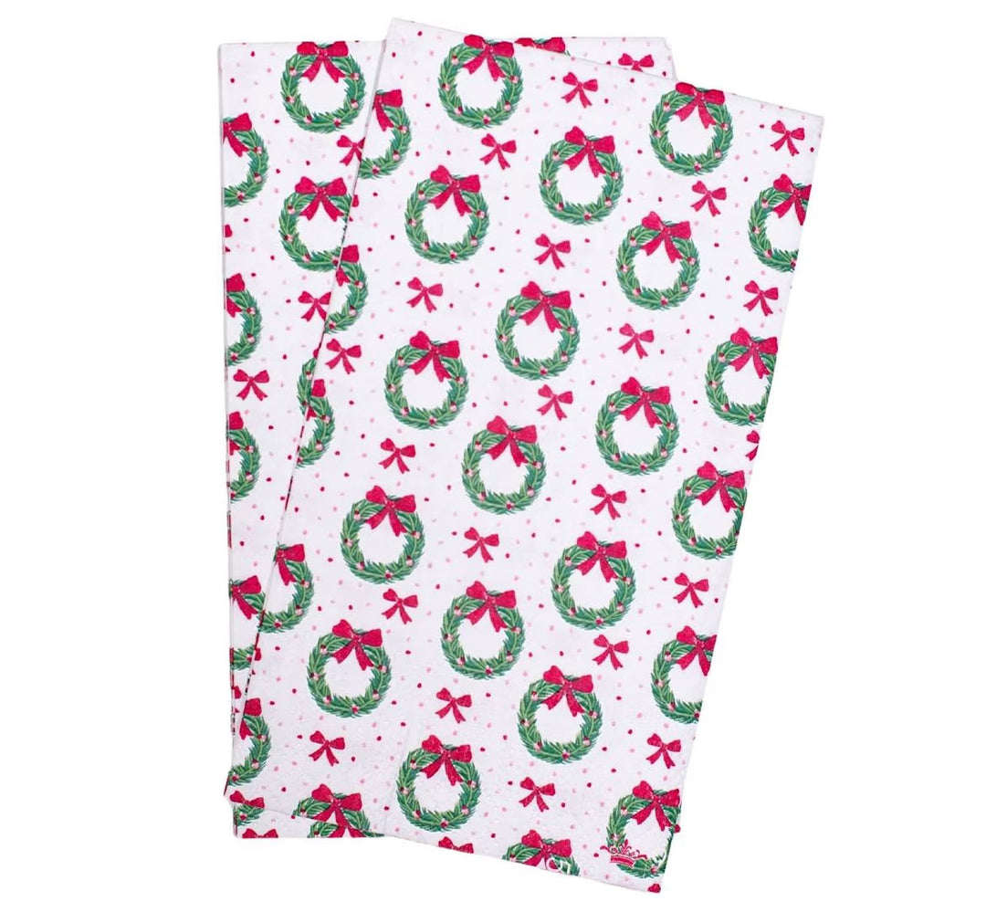 Clara Wreath Guest Napkins - Pack of 16 Guest Towels The Royal Standard 