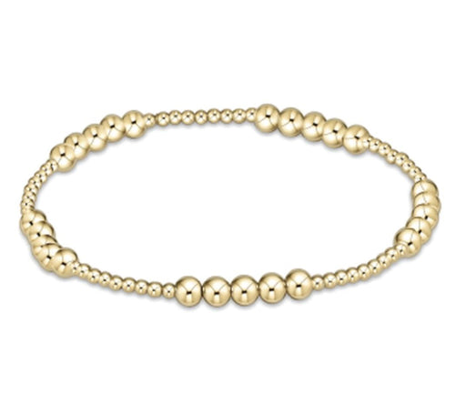 Classic Blissful Pattern Beaded Bracelet - Gold Bracelet ENewton 4mm 