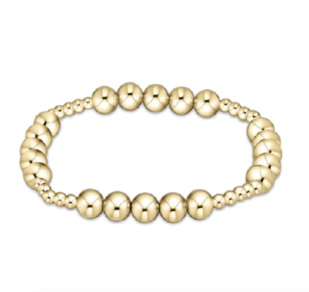 Classic Blissful Pattern Beaded Bracelet - Gold Bracelet ENewton 6mm 