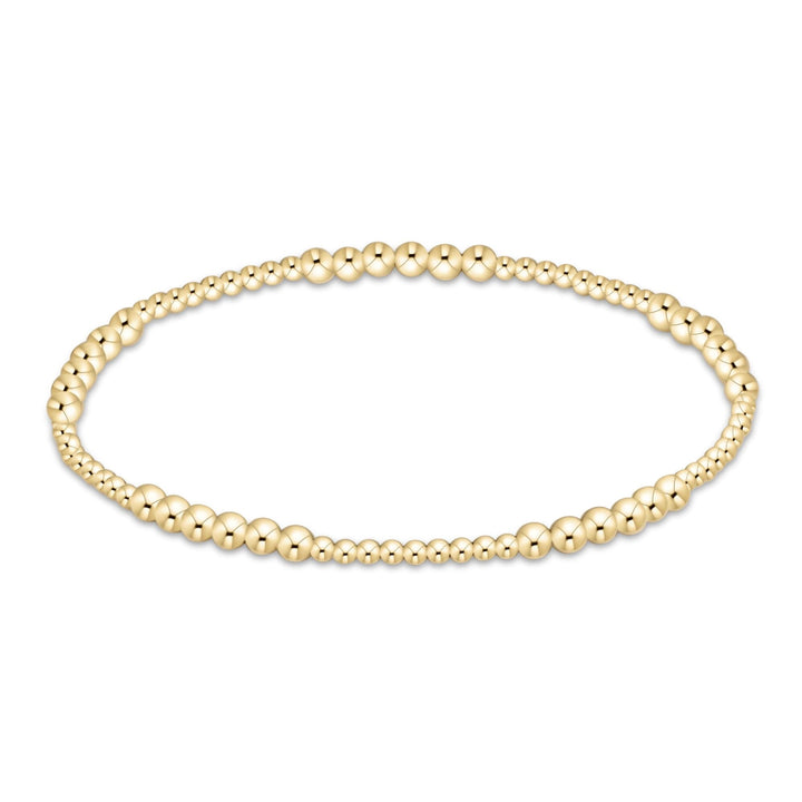 Classic Blissful Pattern Beaded Bracelet - Gold Womens Bracelet ENewton 3mm 