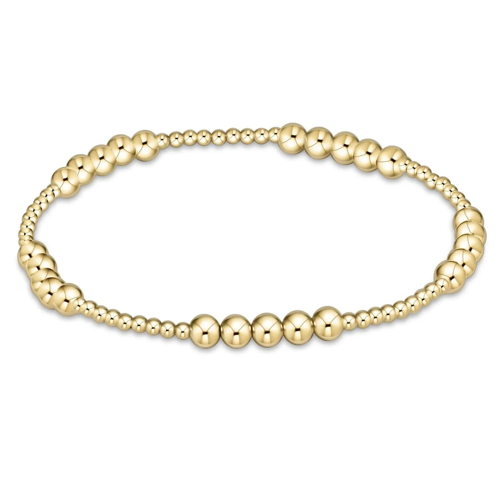 Classic Blissful Pattern Beaded Bracelet - Gold Womens Bracelet ENewton 4mm 