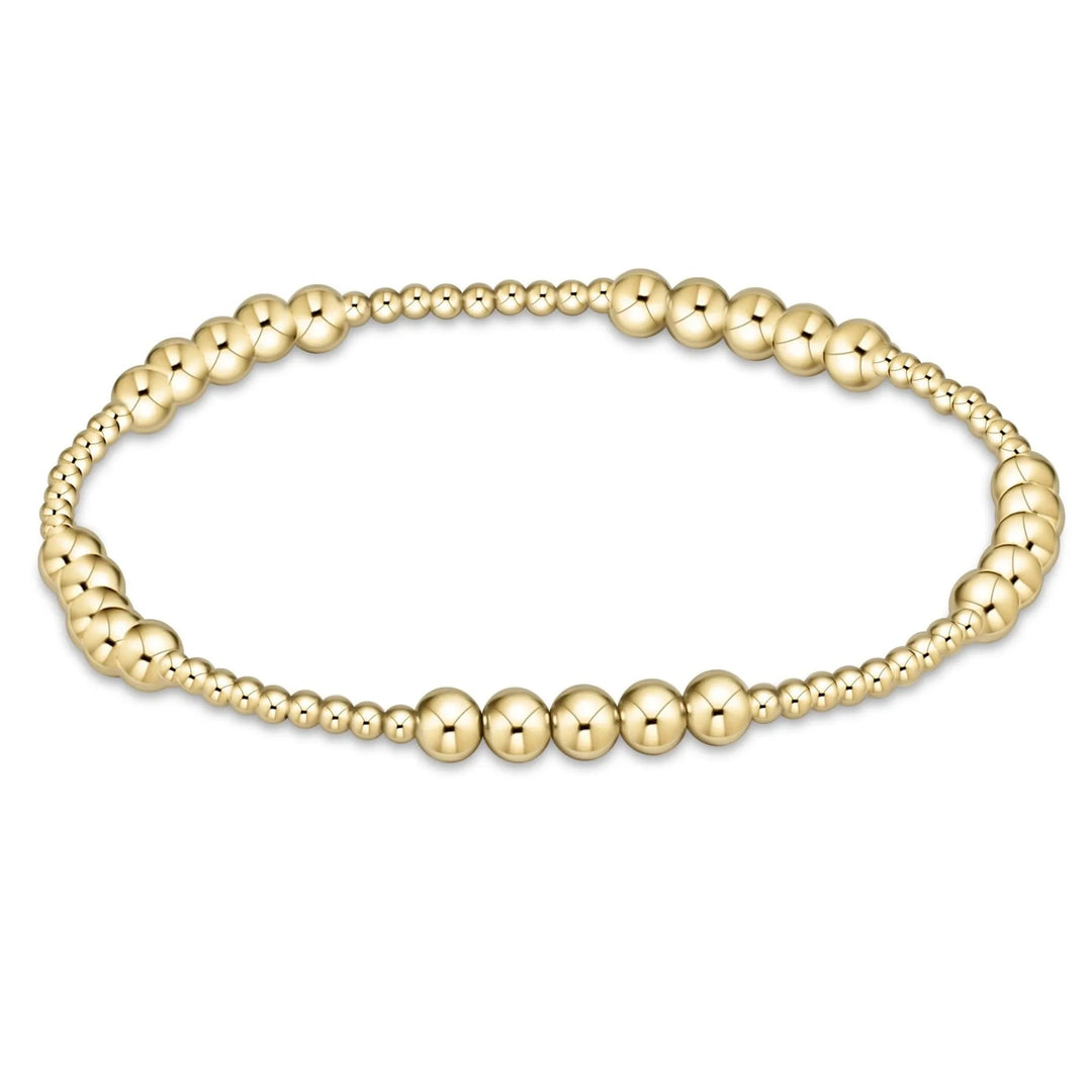 Classic Blissful Pattern Beaded Bracelet - Gold Womens Bracelet ENewton 4mm 