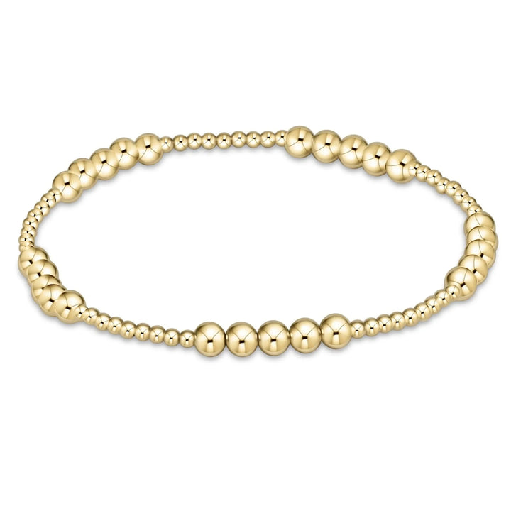 Classic Blissful Pattern Beaded Bracelet - Gold Womens Bracelet ENewton 4mm 