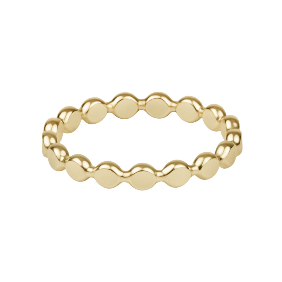 Classic Gold 2.5mm Beaded Disc Ring Womens Ring ENewton 