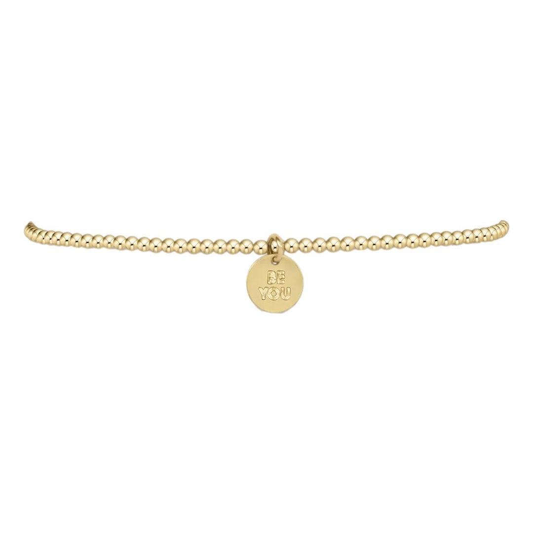 Classic Gold 2mm Bead Bracelet - be you. Small Gold Disc Womens Bracelet ENewton 